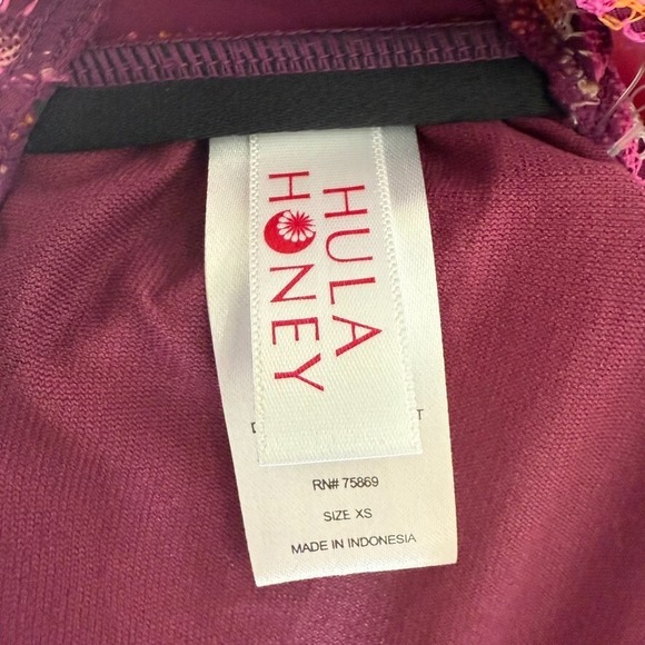 Hula Honey Halter Knit Swim Bikini Top - Size XS - Pink, Orange - NWT - Picture 5 of 6